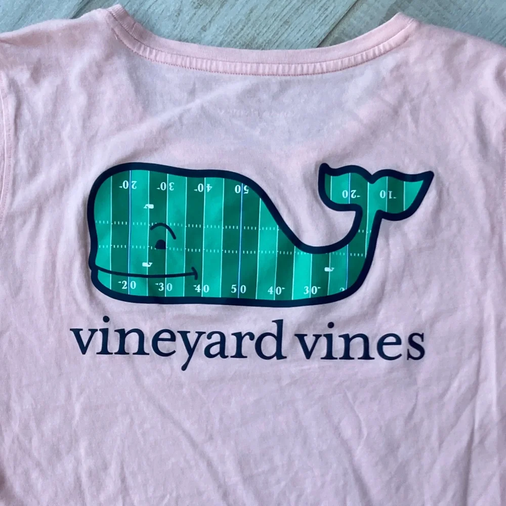 Vineyard Vines shirt top long sleeve light pink football field pocket tee 2018 - Picture 3 of 9